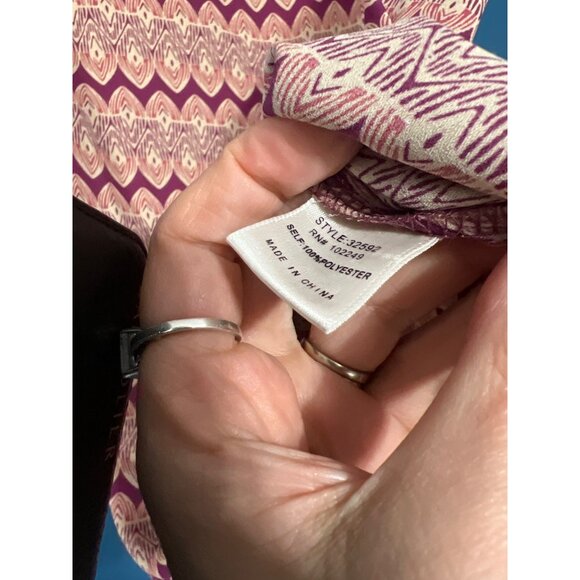 Geometric Print Cap Sleeve Blouse Small - Picture 4 of 7